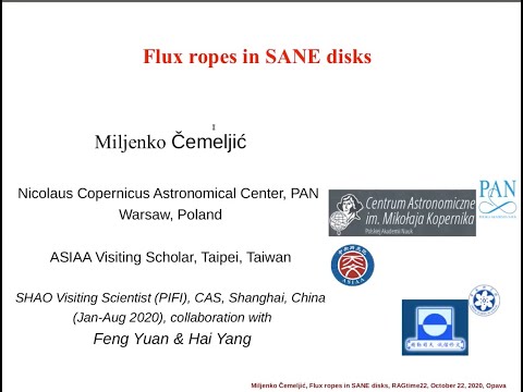 RAGtime 22 – M. Cemeljic: Flux ropes in SANE disks