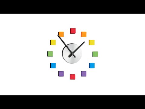 Horloge murale DIY colorée Noir - Argenté - Jaune - Métal - Matière plastique - 110 x 110 x 4 cm