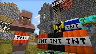 ЭТОТ ЖИТЕЛЬ ХОЧЕТ ВЗОРВАТЬ ВСЮ ДЕРЕВНЮ ДИНАМИТОМ В МАЙНКРАФТ 100% ТРОЛЛИНГ ЛОВУШКА MINECRAFT TNT