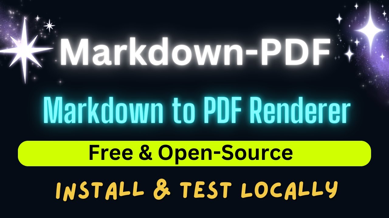 Markdown-PDF: Markdown to PDF Renderer - Install Locally