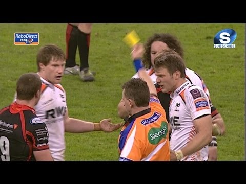 Jonathan Spratt Yellow Card - Newport Gwent Dragons v Ospreys 20th April 2014