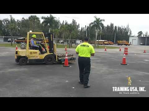 Training USA, Inc: Lifting and Driving a Forklift through an Obstacle Course Training