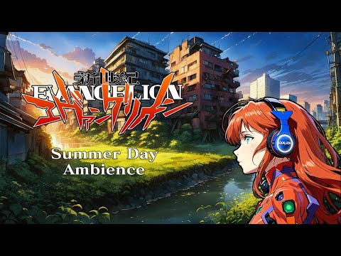 Evangelion: Sunset City Ambience | Cicada Sounds ASMR