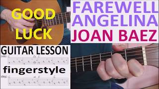 FAREWELL ANGELINA - JOAN BAEZ fingerstyle GUITAR LESSON