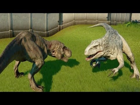 TYRANNOSAURUS REX Vs ALL CARNIVORE DINOSAURS - Jurassic World Evolution