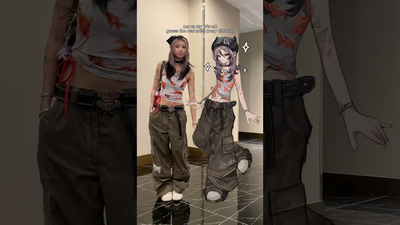 guess the real artist (very hard) #digitalart #artchallenge #couplecomedy #relationshipgoals  #ootd