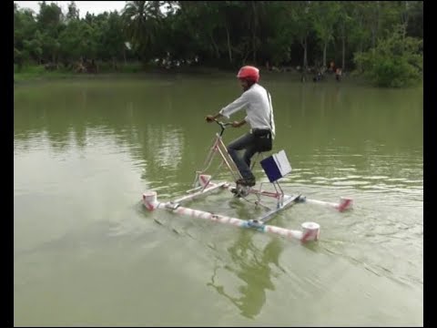 বাইসাইকেল চলছে পানিতেও