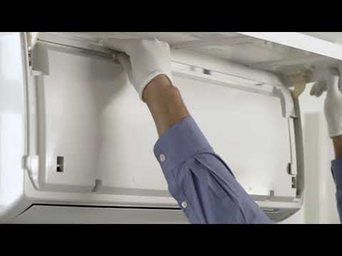 Part of a video titled How to clean the filter of a Split Air Conditioner - YouTube