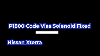How To replace Vias Control Solenoid In Nissan Xterra