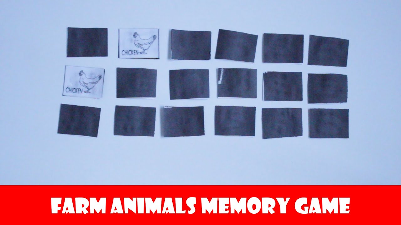 Farm Animals Memory Games - Easy activity for kids