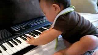 Little Mozart - 9 months old baby playing piano