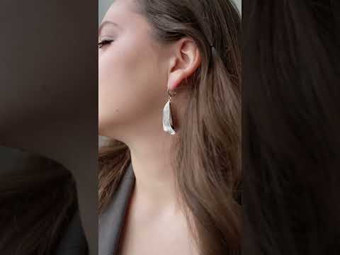 Серьги Tubulo из серебра 925 с покрытием белым родием