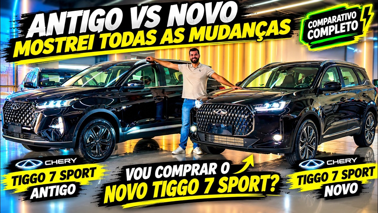 SUPER COMPARATIVO | TUDO O QUE MUDOU NO NOVO CAOACHERY TIGGO 7 SPORT!!