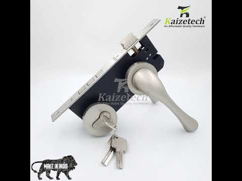 Zinc lever mortise lock, silver satine