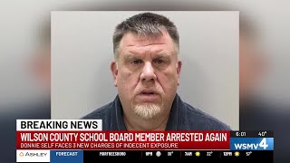 Wilson County school board member arrested again on more charges of indecent exposure, police say