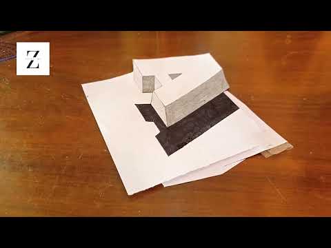 How to Draw 3D Floating letter “A” #Anamorphic illusion on paper#3d art trick