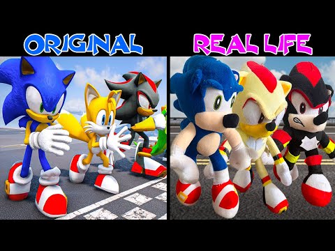 SONIC THE HEDGEHOG TEAM Running Challenge ! Sonic The Hedgehog 3 Animation | Original vs Plush Toys