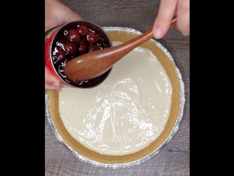 No Bake Cherry Cheese Pie 🍒 Make This Crave Inducing Vintage Dessert In 5 Minutes w/ 6 Ingredients 🫓
