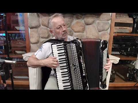 8170 -  Black Decorated Serenellini 414K Piano Accordion LMMH 41 120 image 2