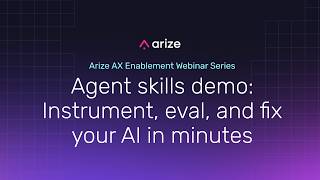 Agent skills demo: Instrument, eval, and fix your AI in minutes