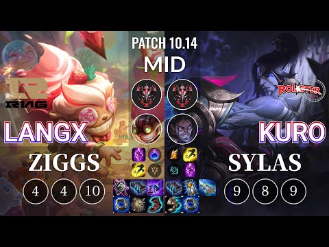 RNG Langx Ziggs vs KT Kuro Sylas Mid - KR Patch 10.14