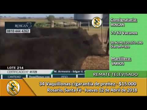 12-4-18 - Remate Televisado de ROSGAN - Rosario