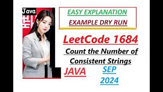 YouTube video 'Count the Number of Consistent Strings | Leetcode 1684 | Java | Developer Coder'