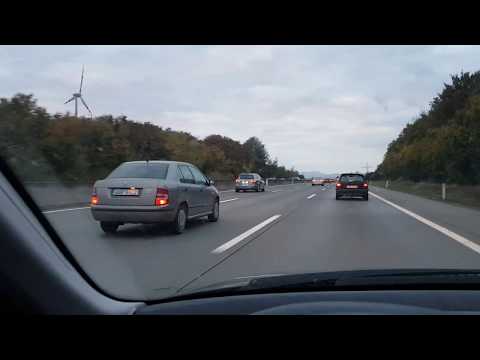 Driving my car on the A1 highway in Austria between Vienna and Linz
