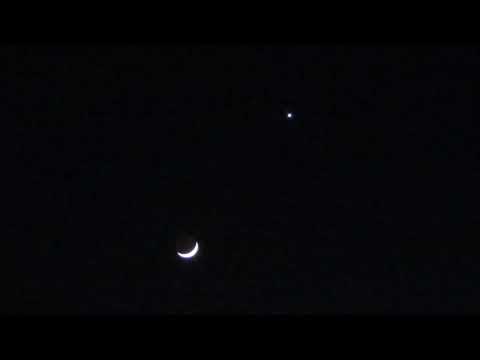 Lua e Vênus numa madrugada fria no Sul
