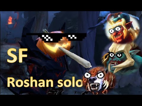 Shadow Fiend Roshan solo XD  7.27 dota 2