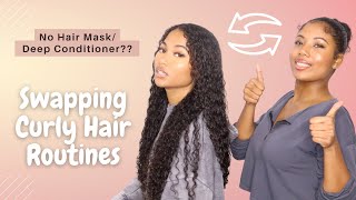 My Friend Does Her Hair Routine On Me! | HAIR ROUTINE SWAP