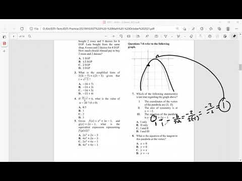 Math EST test  October 2021 section 3 Mr.Bayoumy 10 2021