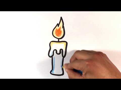 How to Draw a Candle - Halloween Drawings