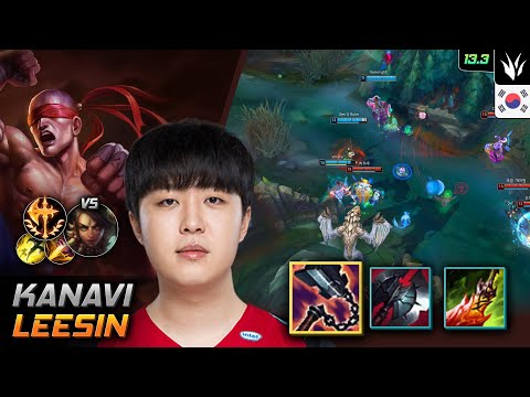 Kanavi Jungle Lee Sin Build Goredrinker Conqueror - Kanavi Lee Sin Match Highlight - LOL KR 13.3