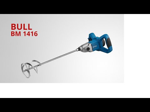 фото миксер строительный bull (бул) bm 1416 1600 вт, 2 скор., m14, рег. об. + насадка. 1600 вт, 2 скор., 0