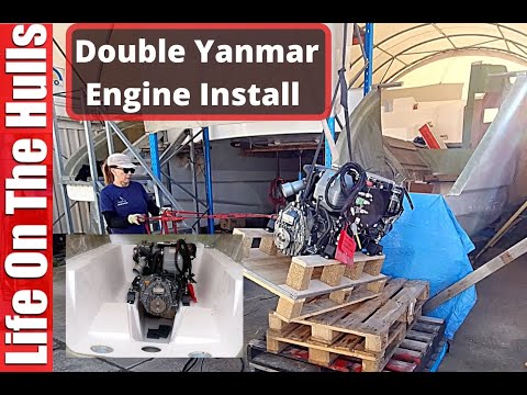 Dual Yanmar 4Jh57 Catamaran Engine Install Ep183
