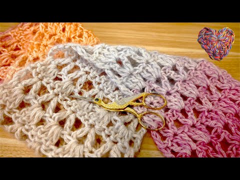 Crochet | Autumn scarf with lace pattern Crochet | Cozy scarf made from gradient yarn