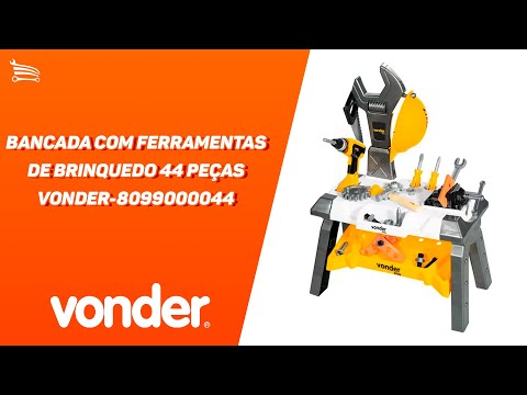 Bancada com Ferramentas de Brinquedo 44 Peças VONDER-8099000044 - Video