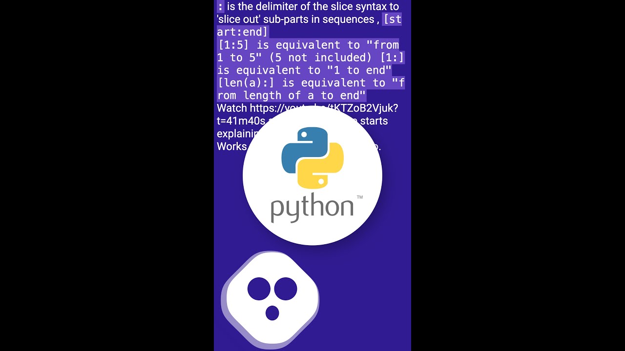 Colon (:) in Python list index #shorts