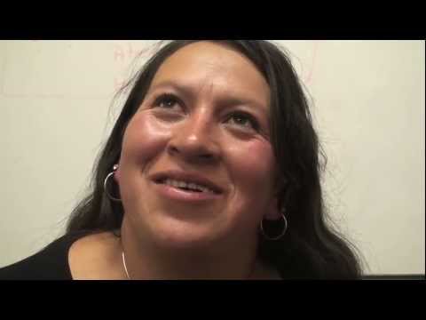Zoila Narcisa Fajardo enunciating the alphabet at UNITA University in Cuenca, Ecuador