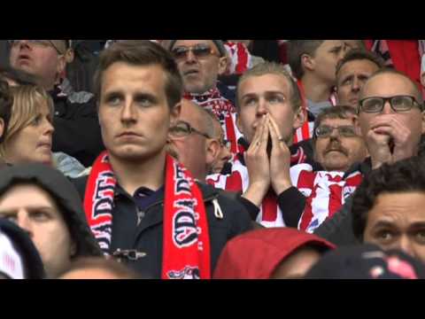 Sparta-supporters in uitvak van Parkstad Limburg Stadion