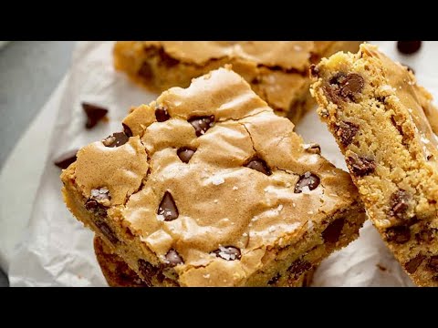 Chocolate Chip Blondies Recipe | Vanilla Brownie Recipe