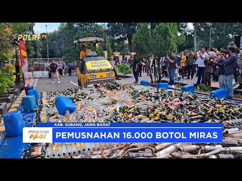 POLRES SUBANG MUSNAHKAN 16.000 BOTOL MIRAS &amp; 256 KNALPOT BRONG HASIL CIPTA KONDISI JELANG NATARU