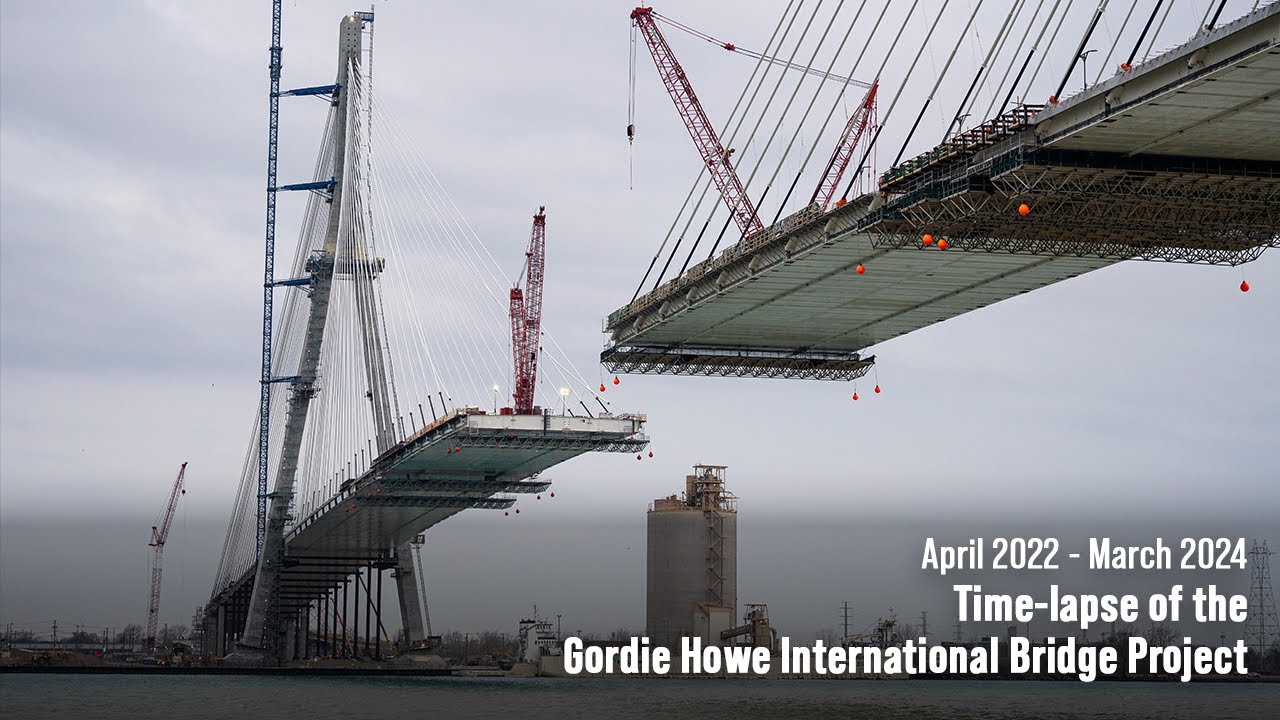 Time-Lapse of the Gordie Howe International Bridge Project | April 2022 to March 2024