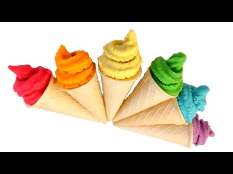 Play Doh Ice Cream Cone - Learn Colours Rainbow - Surprise Ice Cream Cone