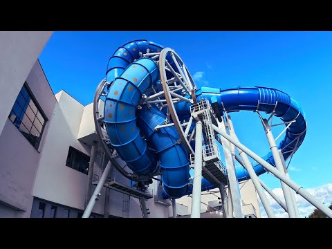 AquaSpinner Waterslide - Rotating Slide at Aquapark Reda, Poland