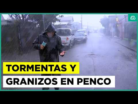 Penco: Granizos y truenos azotan la zona costera