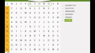 Sopas de Letras Estaciones del Año