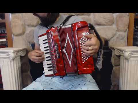 3450 - Red Piatenesi Piano Accordion MM 26 60 $1799