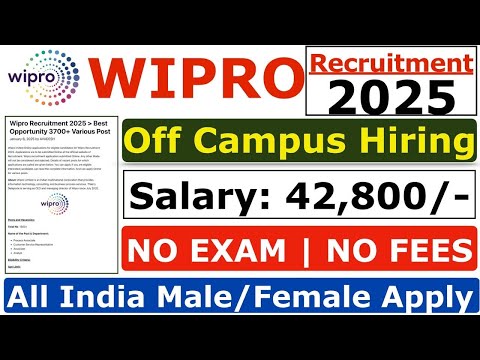Wipro Recruitment 2025 | Wipro New Vacancy 2025 | Wipro Jobs 2025 | Wipro Job Hiring 2025